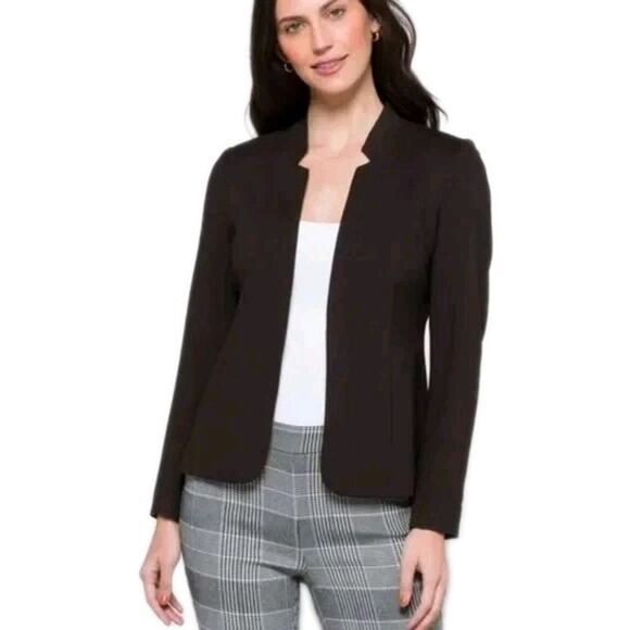 41 HAWTHORN Stitch Fix Black Froswick Notched Collar Ponte Blazer Women's Medium - Picture 1 of 6